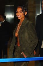 LORI HARVEY Arrives at Tom Ford Show at New York Fashion Week 09/14/2022