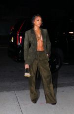 LORI HARVEY Arrives at Tom Ford Show at New York Fashion Week 09/14/2022