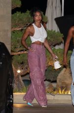 LORI HARVEY Leaves Nobu in Malibu 09/20/2022