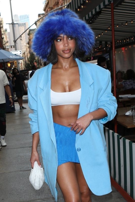 LORI HARVEY Out After Lunch with Friends at Lure Cafe in New York 09/13/2022
