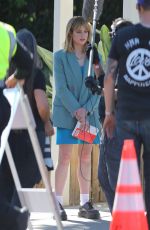 LUCY BOYNTON on the set of The Greatest Hits in Los Angeles 09/20/2022
