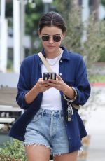 LUCY HALE in Denim Shorts Out in Los Angeles 09/08/2022