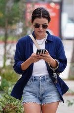 LUCY HALE in Denim Shorts Out in Los Angeles 09/08/2022