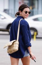 LUCY HALE in Denim Shorts Out in Los Angeles 09/08/2022