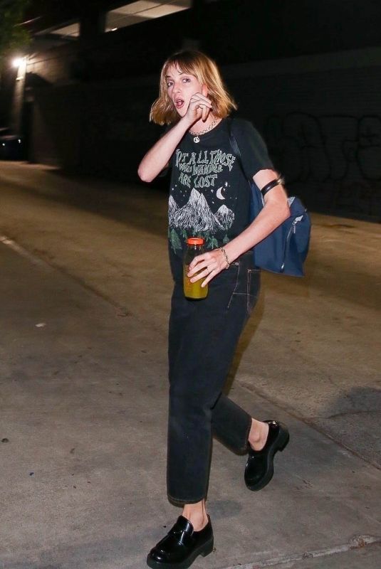 MAYA HAWKE Leaves Largo at Coronet in Los Angeles 09/24/2022