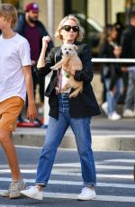 NAOMI WATTS Out with Her Dog in New York 09/24/2022