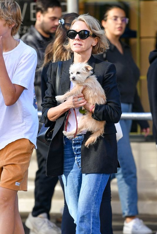NAOMI WATTS Out with Her Dog in New York 09/24/2022