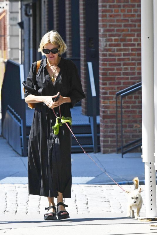 NAOMI WATTS Out with Her Dog Izzy in New York 09/17/2022