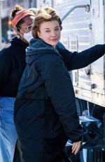 NATALIE DORMER on the Set of Audrey