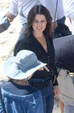 NEVE CAMPBELL Filming Scenes at a Beach in Malibu 09/20/2022