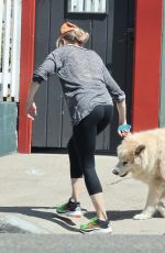 RENEE ZELLWEGER Out with Her Dog in Laguna Beach 09/16/2022
