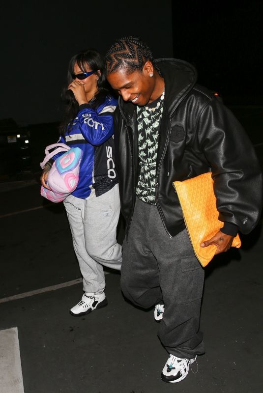 RIHANNA and A$AP Rocky Out for a Late-night Studio Session in West Hollywood 09/15/2022