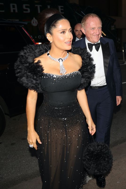 SALMA HAYEK and Francois-Henri Pinault Arrives at Kering Foundation’s Dinner in New York 09/15/2022