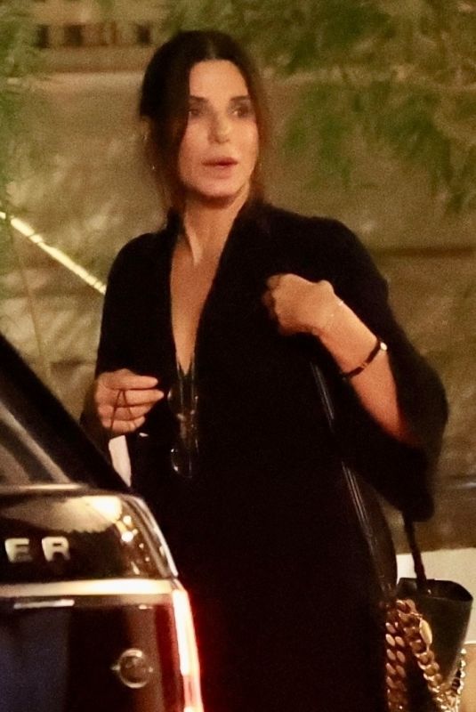 SANDRA BULLOCK Out for Dinner at San Vicente Bungalows in West Hollywood 09/13/2022