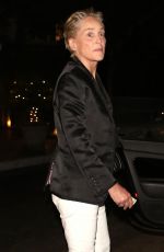 SHARON STONE Leaves Sunset Marquis in Los Angeles 09/02/2022