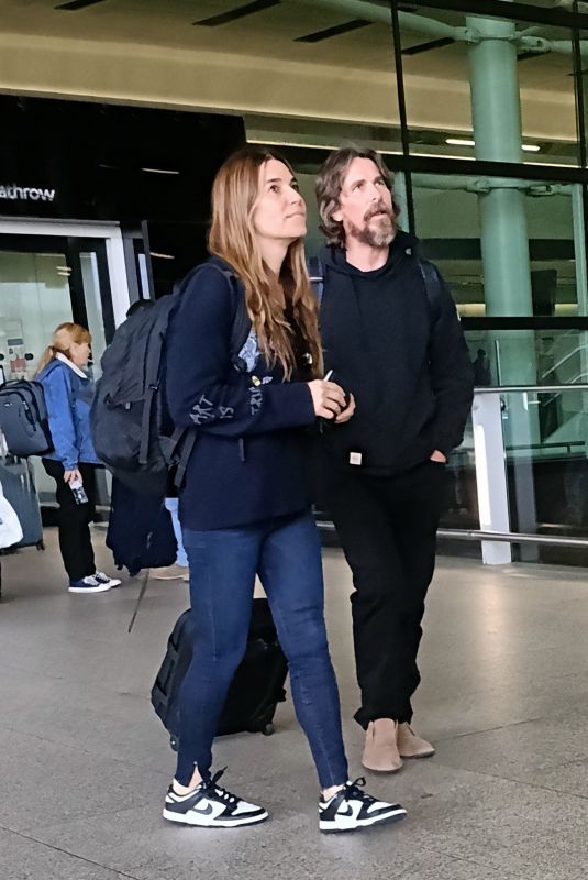 SIBI BLAZIC and Christian Bale Arrives at Heathrow airport in London 09/28/2022
