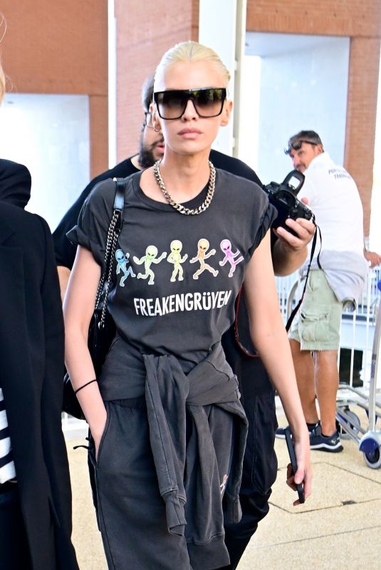 STELLA MAXWELL Arrives at Venice Airport 09/05/2022