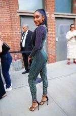 TAYSHIA ADAMS Arrives at Alice + Olivia Show at New York Fashion Week 09/10/2022