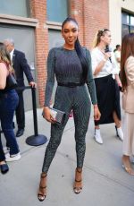 TAYSHIA ADAMS Arrives at Alice + Olivia Show at New York Fashion Week 09/10/2022