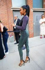 TAYSHIA ADAMS Arrives at Alice + Olivia Show at New York Fashion Week 09/10/2022