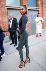 TAYSHIA ADAMS Arrives at Alice + Olivia Show at New York Fashion Week 09/10/2022