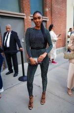 TAYSHIA ADAMS Arrives at Alice + Olivia Show at New York Fashion Week 09/10/2022