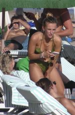 TIFFANY and LUCY WATSON in Bikinis on the Beach in Barcelona 09/01/2022