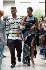 TINA KUNAKEY Arrives at Missoni Show at Milan Fashion Week 09/23/2022