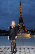 VIRGINIE EFIRA Arrives at Saint Laurent Show at Paris Fashion Week 09/27/2022