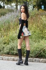 ZION MORENO Leaves Monse Maison Show at New York Fashion Week 09/08/2022