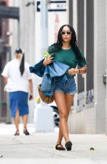 ZOE KRAVITZ in Denim Shorts Out in New York 09/20/2022