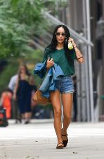 ZOE KRAVITZ in Denim Shorts Out in New York 09/20/2022