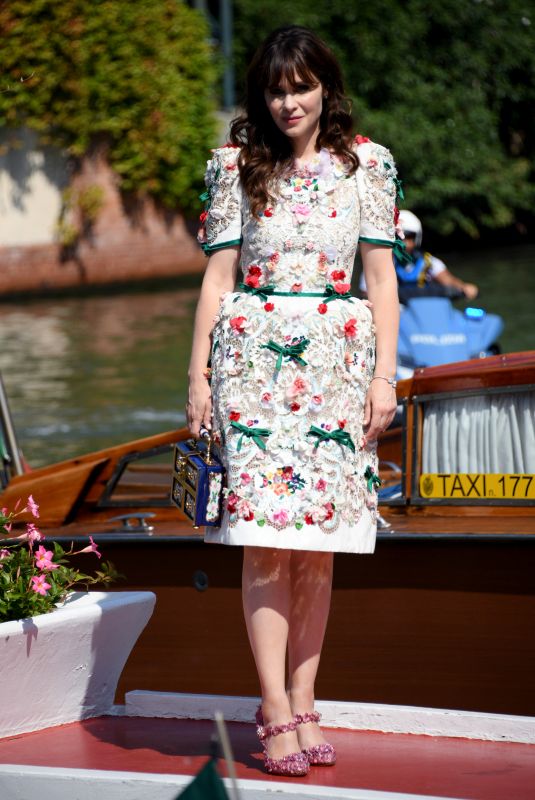 ZOOEY DESCHANEL Arrives at Hotel Excelsior in Venice 09/07/2022