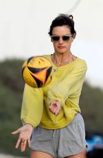 ALESSANDRA AMBROSIO at a Beach in Santa Monica 10/01/2022