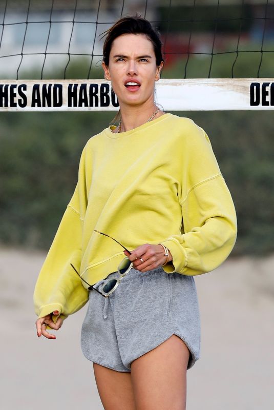 ALESSANDRA AMBROSIO at a Beach in Santa Monica 10/01/2022