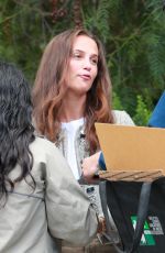 ALICIA VIKANDER Arrives at San Vicente Bungalows in West Hollywood 10/15/2022