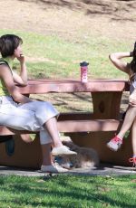 ALISON BRIE Out with a Friend at a Park in Los Angeles 10/19/2022