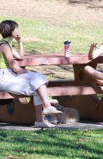 ALISON BRIE Out with a Friend at a Park in Los Angeles 10/19/2022