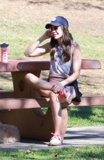 ALISON BRIE Out with a Friend at a Park in Los Angeles 10/19/2022