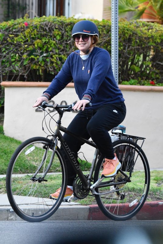 ALYSON HANNIGAN Out Riding a Bike in Brentwood 10/08/2022