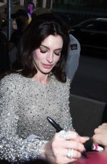 ANNE HATHAWAY Arrives at Armageddon Time Premiere at NY Film Festival 10/12/2022