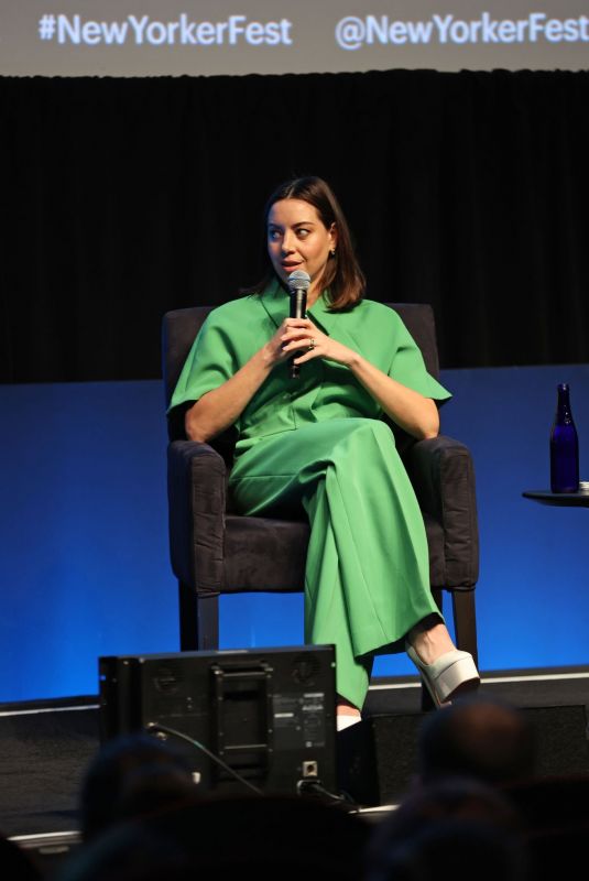 AUBREY PLAZA at 2022 New Yorker Festival at SVA Theatre in New York 10/07/2022