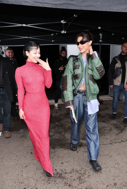 BELLA HADID Leaves Balenciaga Show at Paris Fashion Week 10/02/2022