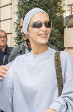 BELLA HADID Leaves Her Hotel in Paris 10/05/2022