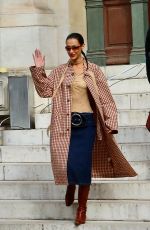 BELLA HADID Leaves Thom Browne SS23 Show at Paris Fashion Week 10/03/2022