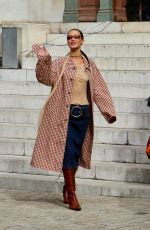 BELLA HADID Leaves Thom Browne SS23 Show at Paris Fashion Week 10/03/2022
