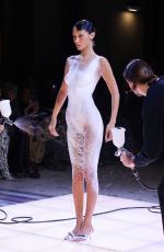 BELLA HADID Presents a Creation at Coperni SS23 Fashion Show in Paris 09/30/2022