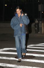 BELLA HADID Receives a Painting of Her Dad while Out in New York 10/10/2022