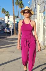 BLANCA BLANCO in a Pink Eva Varro Jumpsuit Out in Beverly Hills 09/30/2022