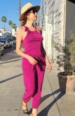 BLANCA BLANCO in a Pink Eva Varro Jumpsuit Out in Beverly Hills 09/30/2022